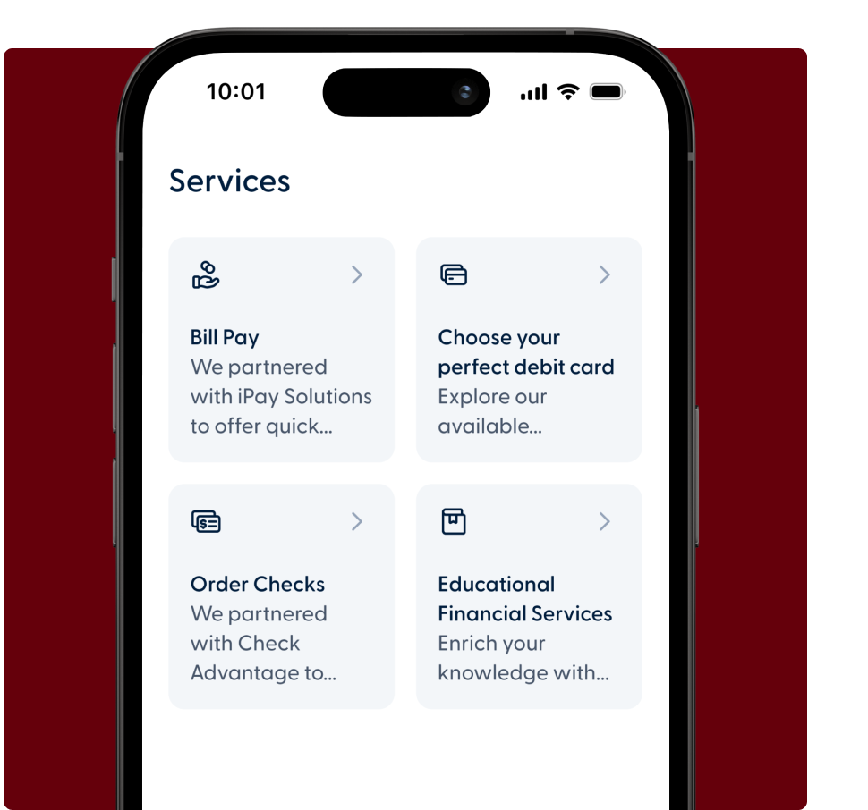Everyday Services at Your Fingertips feature preview in Sonoma FCU's new online banking