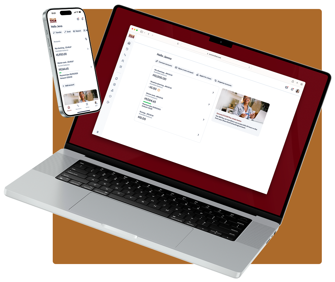 Your Financial Hub feature preview in Sonoma FCU's new online banking